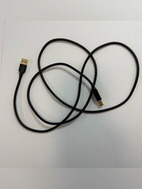 USB 2.0 Printer Cable A male to B male gold plated black 5 ft data cord scanner